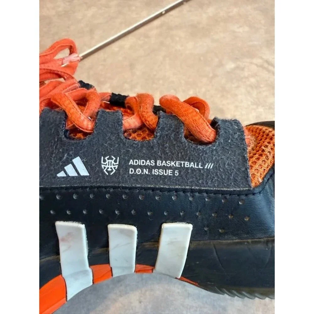 Adidas DON Issue 5 Basketball Shoes Donovan Mitchell Black Impact Orange Size 6